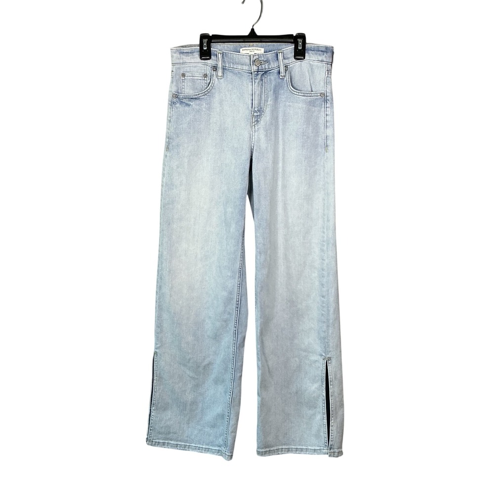 Banana Republic MR Wide Split Light Wash Wide Leg Jeans 26 772728-01